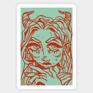 Horned Girl Sticker